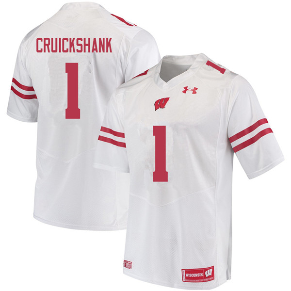 Wisconsin Badgers Men's #1 Aron Cruickshank NCAA Under Armour Authentic White College Stitched Football Jersey XD40R20CJ